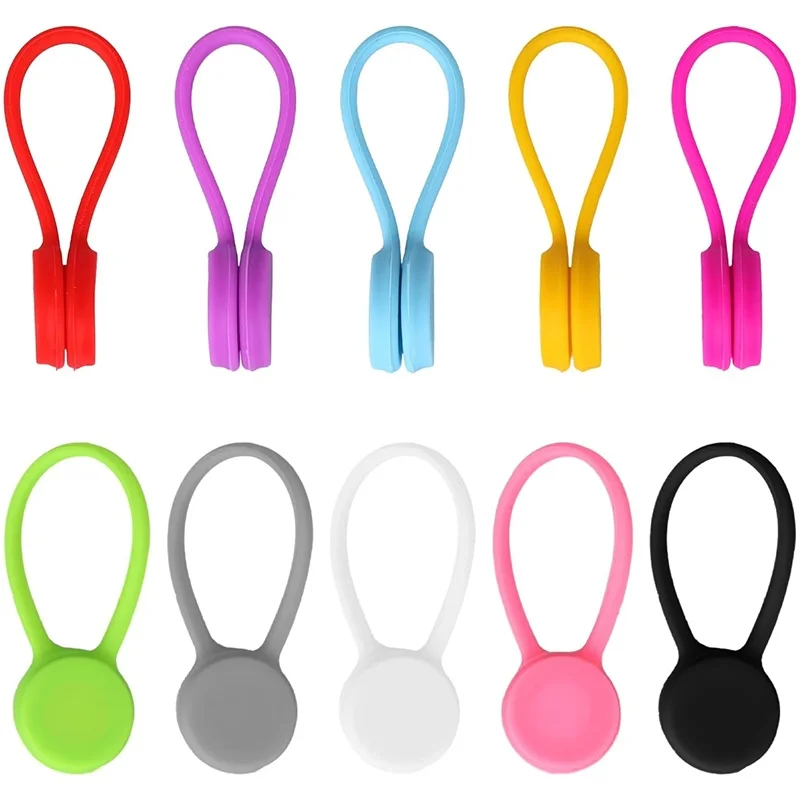 Organizador de cables magnético de silicona reutilizable