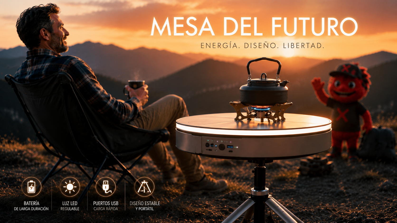 La Mesa de Camping del FUTURO: Bluetooth, USB y LED ¿Cuánto Cuesta?