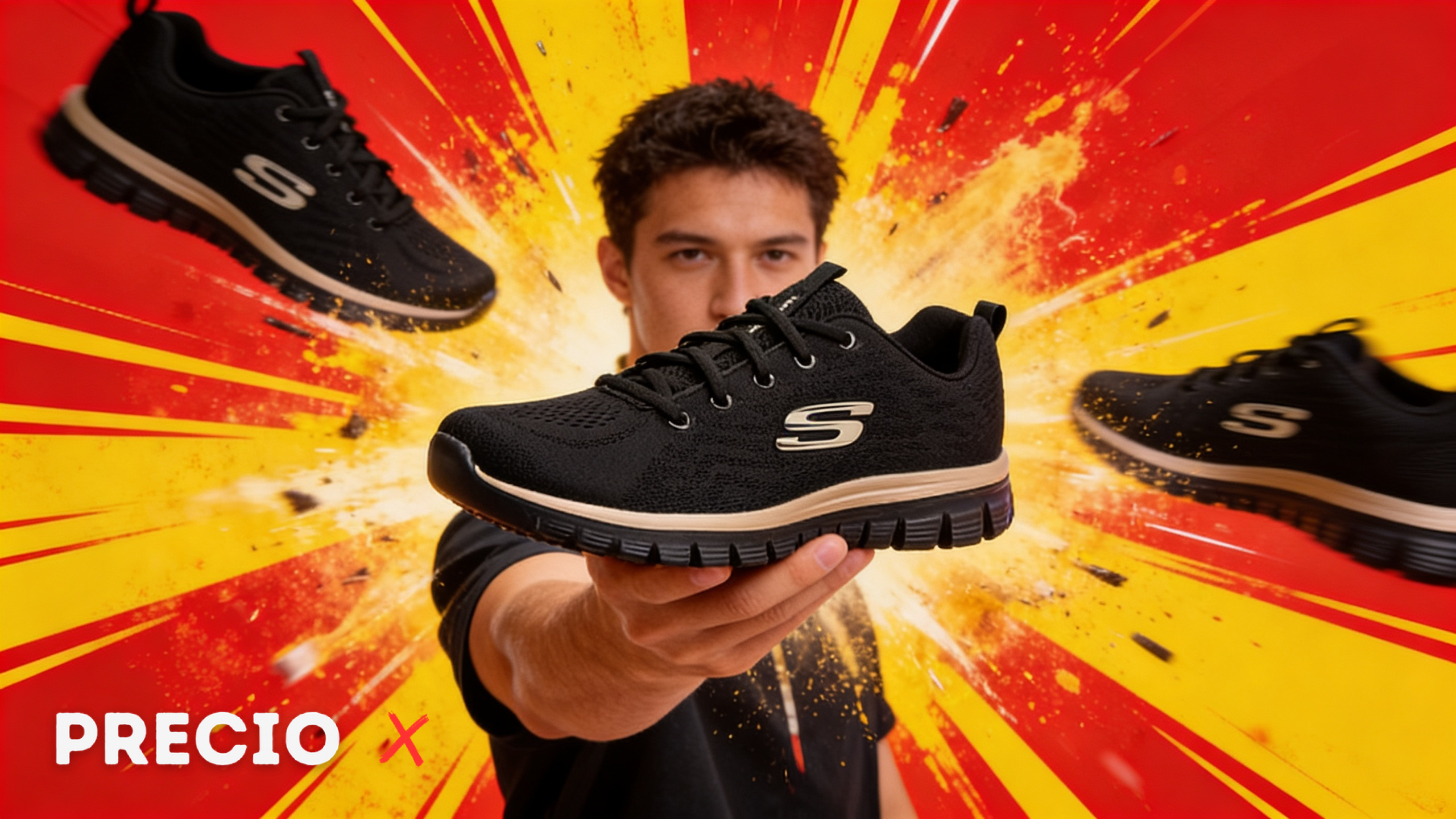 Zapatillas negras deportivas para jugar a PrecioX